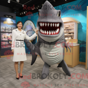 Gray Megalodon mascot...