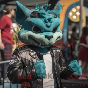Teal Chupacabra mascot...