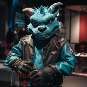 Teal Chupacabra mascot...
