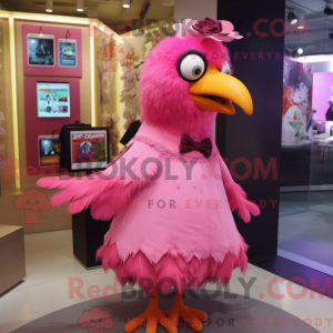 Pink Crow mascot costume...