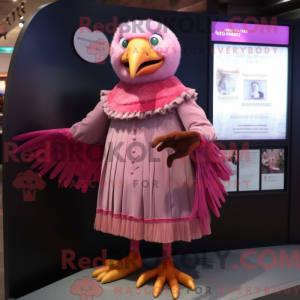 Pink Crow mascot costume...