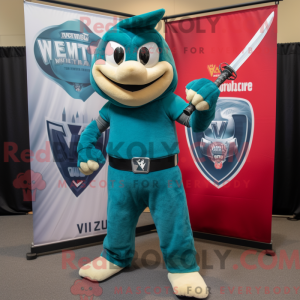 Teal Knife Thrower mascot...