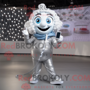 Sølv Phone maskot kostyme...