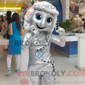 Sølv Telefon maskot kostyme...
