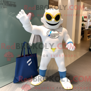 Hvid Superhelte maskot...