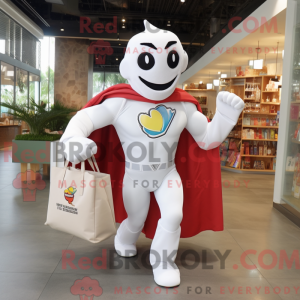 Hvid Superhelte maskot...