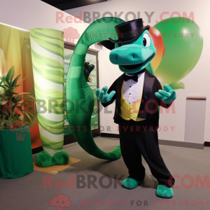 Grøn Python maskot kostume...
