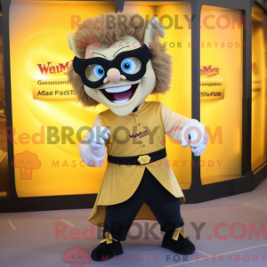 Gold Vampire mascot costume...