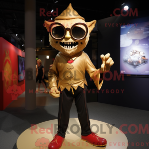 Guld vampyr maskot kostume...