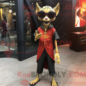 Gold Vampire mascot costume...