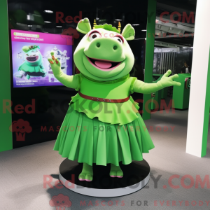 Green Pig maskot kostume...