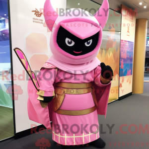 Pink Samurai mascot costume...