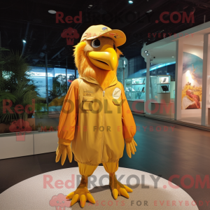 Gold Crow mascot costume...