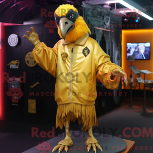 Gold Crow mascot costume...