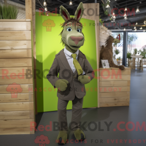 Olive Donkey mascot costume...