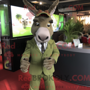 Olive Donkey mascot costume...