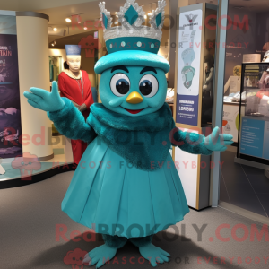 Teal Queen mascot costume...