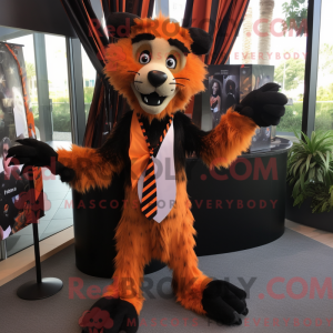 Orange Hyena mascot costume...