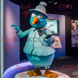 Cyaan Duif mascottekostuum...