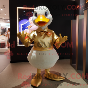 Gold Geese mascot costume...