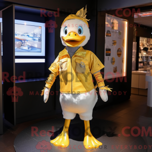 Gold Geese mascot costume...