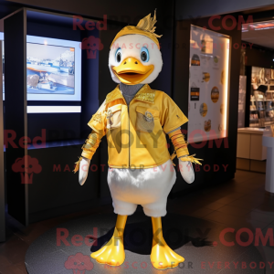 Gold Geese maskot drakt...