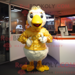 Gold Geese mascot costume...