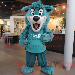 Teal Say Wolf maskot...