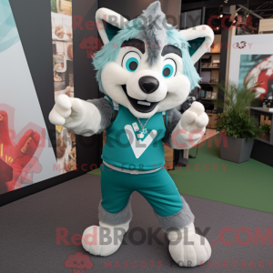 Teal Say Wolf maskot...