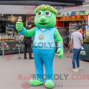 Sky Blue Green Beer maskot...