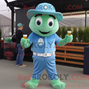 Sky Blue Green Beer mascot...