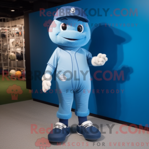 Blue Baseball Glove mascot...