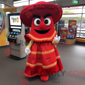 Red Fajitas mascot costume...