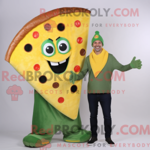 Olive Pizza Slice maskot...