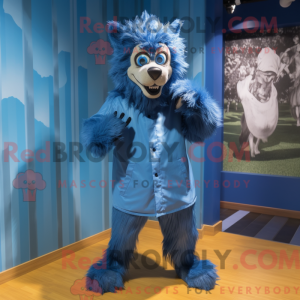 Blue Werewolf mascot...