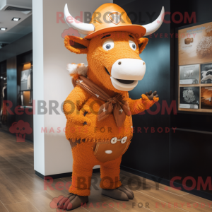 Orange Bull mascot costume...