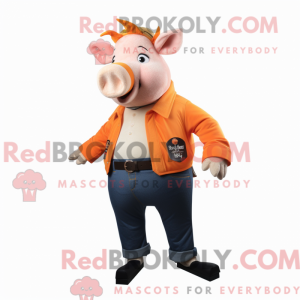 Postava maskota Orange Pig...