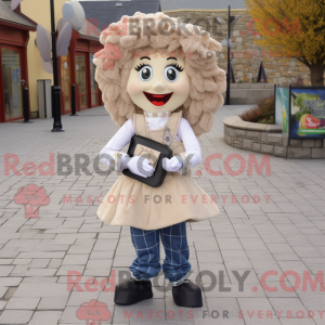 Beige Irish Dancer mascot...