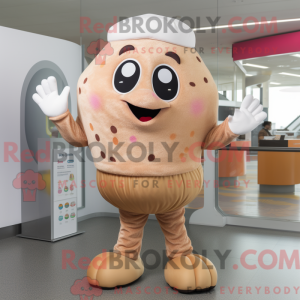 Tan Cupcake mascot costume...
