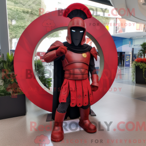 Red Spartan Soldier mascot...