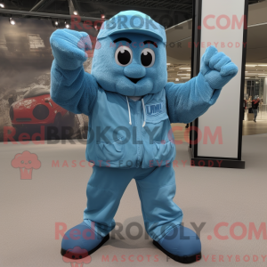 Sky Blue Commando maskot...