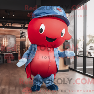 Red Blue Whale maskot...