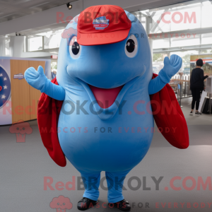 Red Blue Whale mascot...