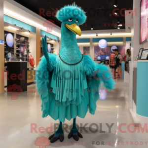 Turquoise Ostrich mascot...