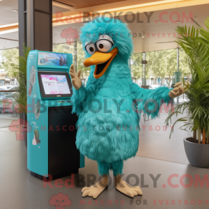 Turquoise Ostrich mascot...