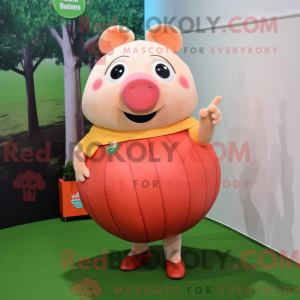 Peach Sow mascot costume...