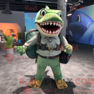 Green Megalodon mascot...