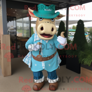 Turquoise Steak mascot...