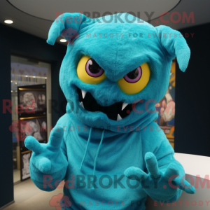 Turkis Dæmon maskot kostume...