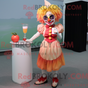 Peach Evil Clown mascot...
